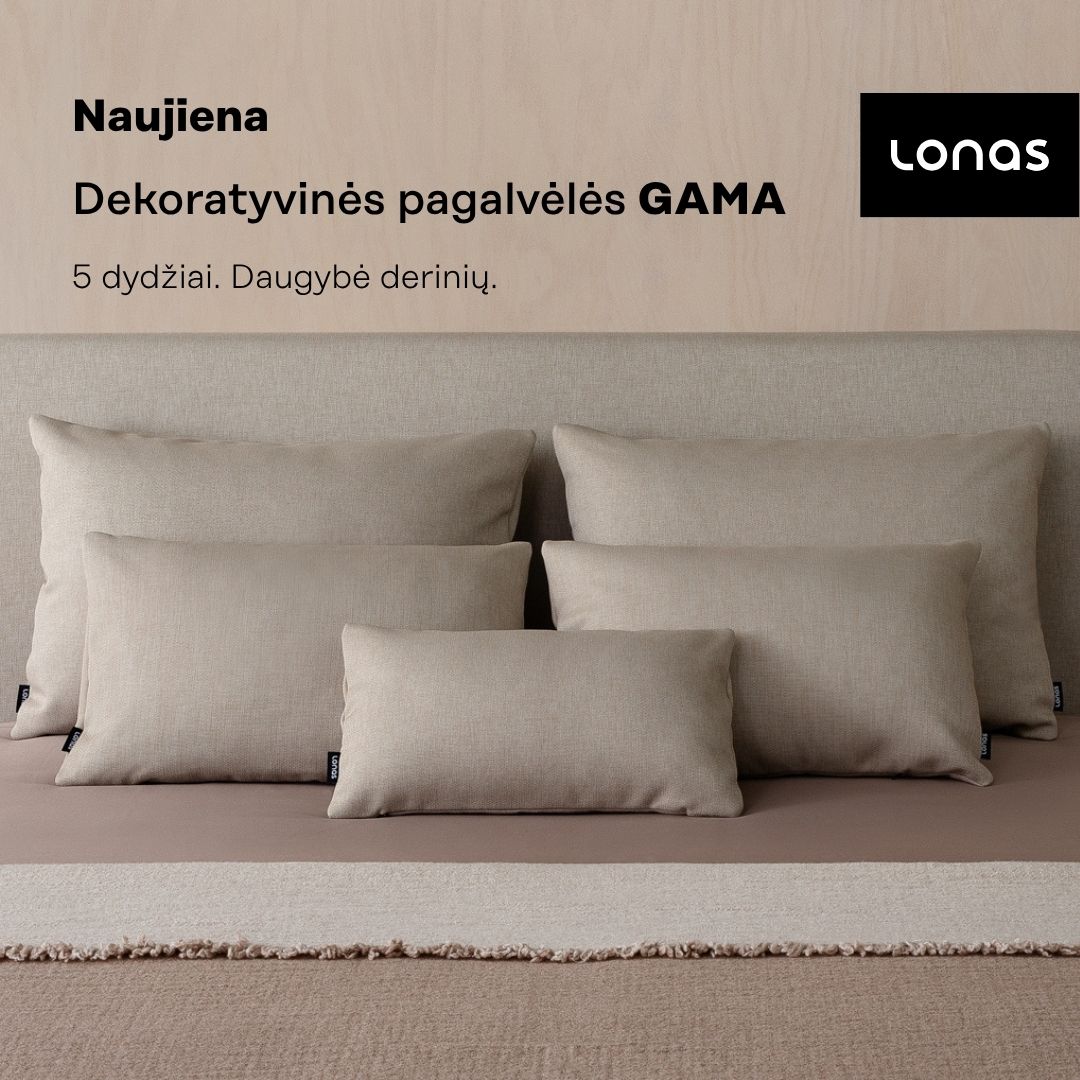 „LONAS” -  dekoratyvinės pagalvėlės GAMA